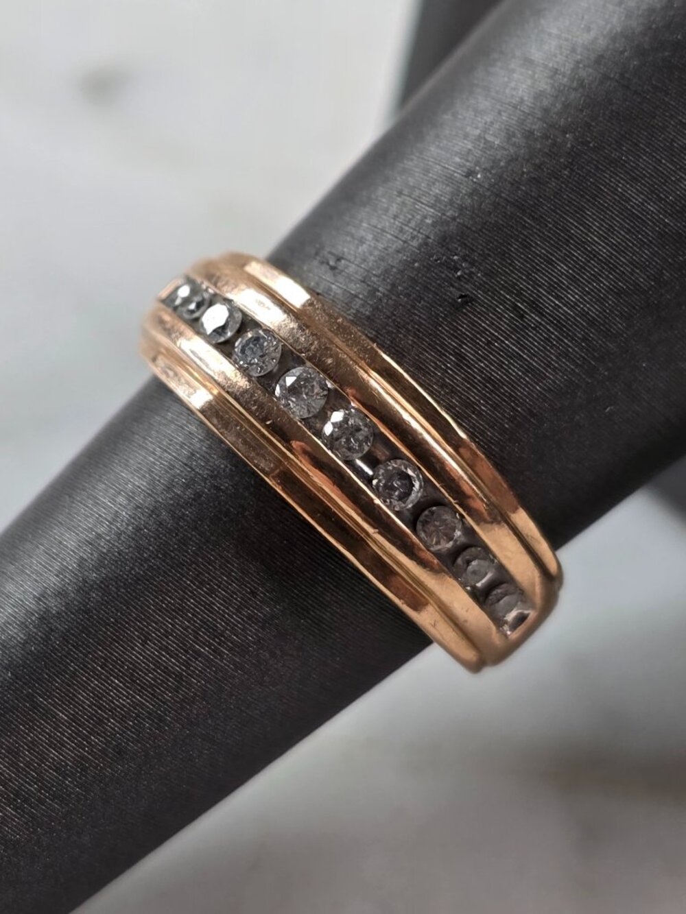 Womens Vintage Estate 10K Rose Gold Diamond Ring 3.1g #E5177